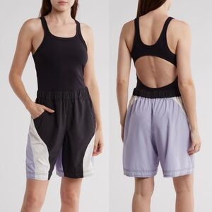 Free People Movement Double Bounce Black, Purple & White Onesie Jumpsuit